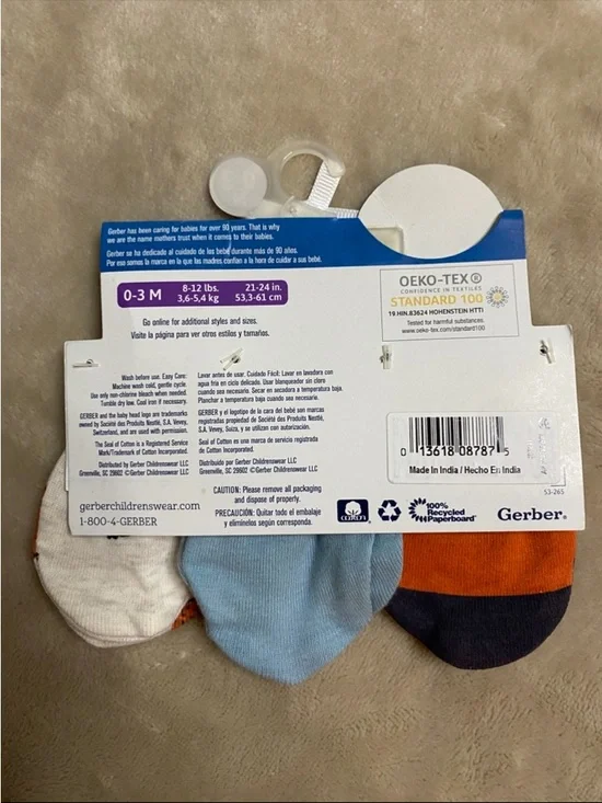 💜 Gerber Baby Mittens Set, 0-3mths - Picture 3 of 7